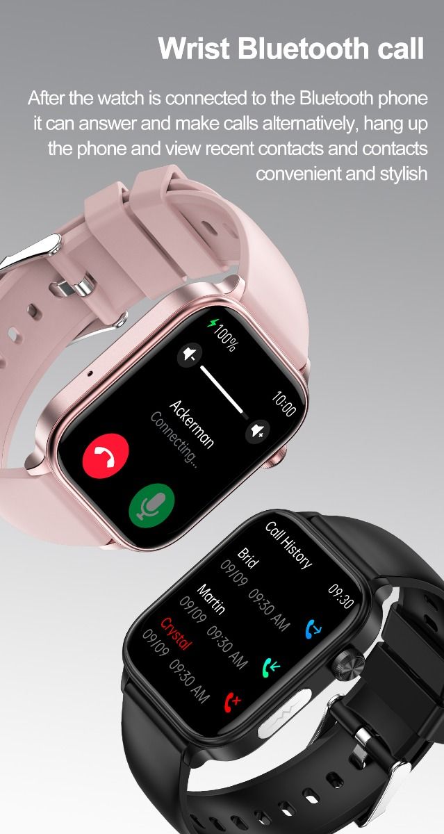 ET570 Blodsocker Smartwatch EKG Puls Blodtryck Hälsa Icke-invasiv Blodsocker Mätning, 1.96" Pekskärm för Android iOS