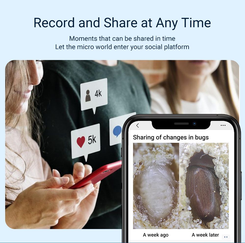 Upptäck naturen med APEXEL 200X mikroskoplins till smartphones med LED-ljus för mobilfotografering och detaljerad inspektion