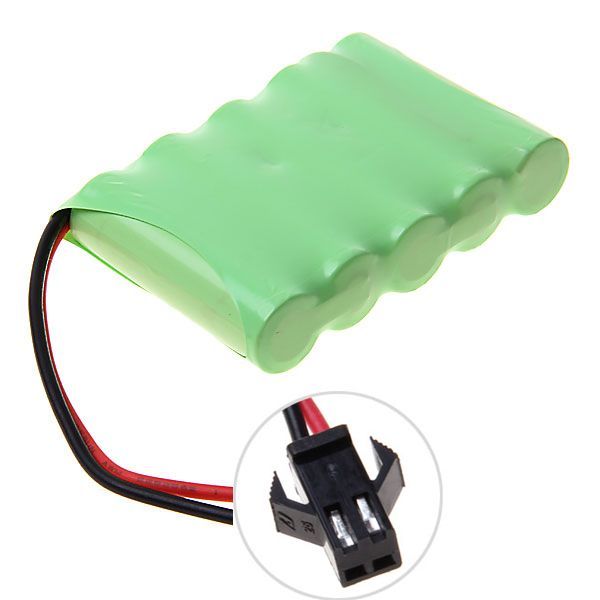 Miljövänligt 6V 1800mAh Ni-MH SM Plug laddningsbart batteripaket för leksaker och fjärrstyrda fordon