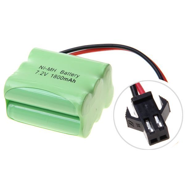 Miljövänligt 7,2V AA 1800 mAh Ni-MH laddningsbart batteripaket med hög kapacitet för leksaksbilar och modellplan