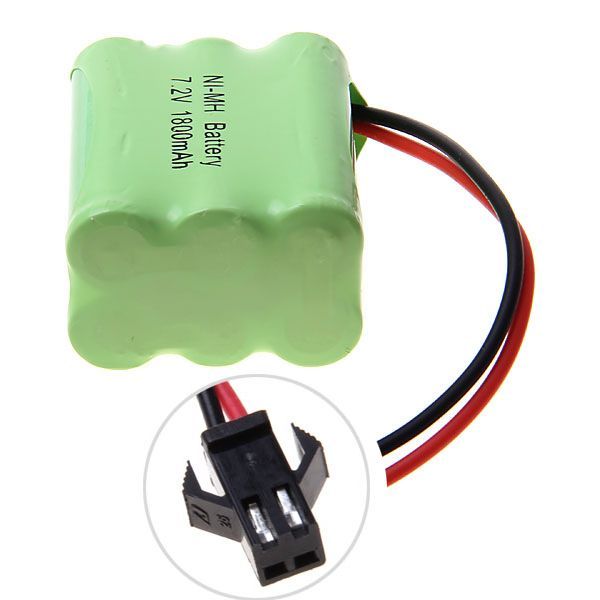 Miljövänligt 7,2V AA 1800 mAh Ni-MH laddningsbart batteripaket med hög kapacitet för leksaksbilar och modellplan