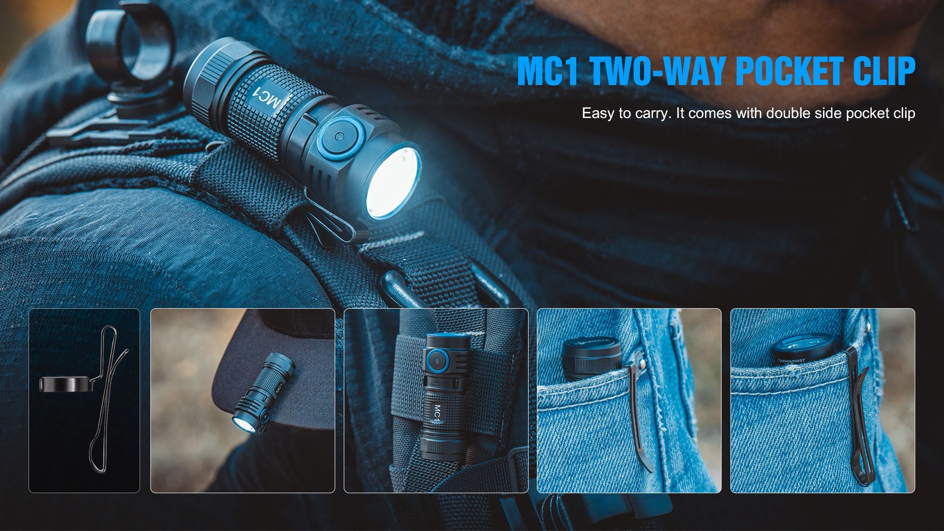 TrustFire MC1 Baton kompakt 1000 lumen LED ficklampa med XP-L HI magnetisk laddning för vardaglig bärbarhet