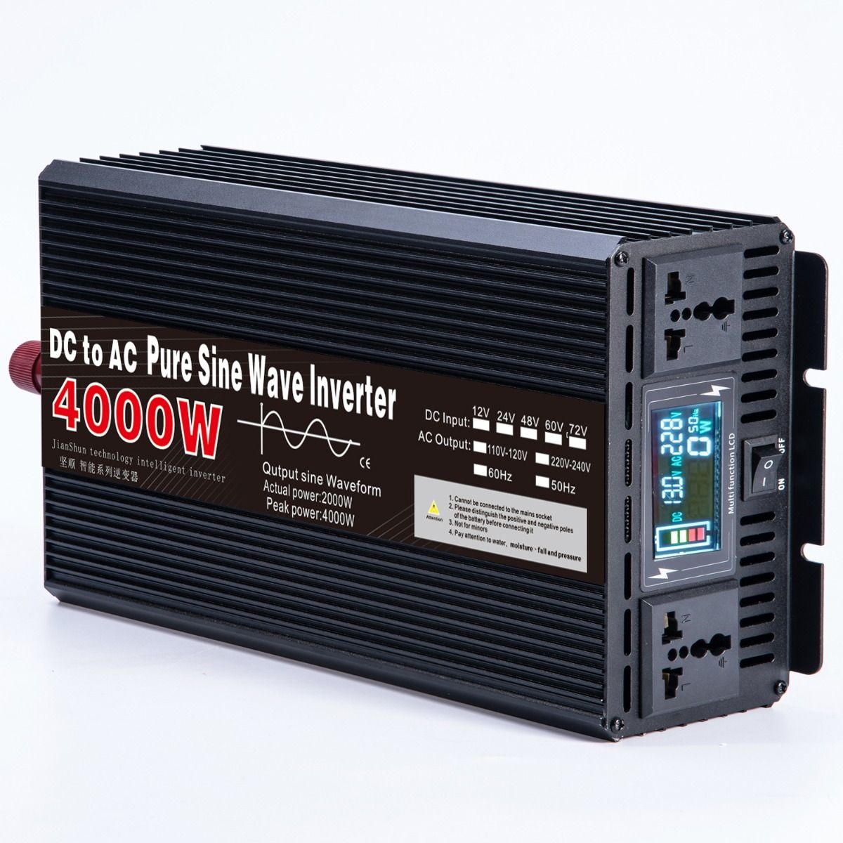 Ren sinusvågsinverter 3000W-8000W för husbil Kompakt design Toppeffekt för känslig elektronik Off-grid användning