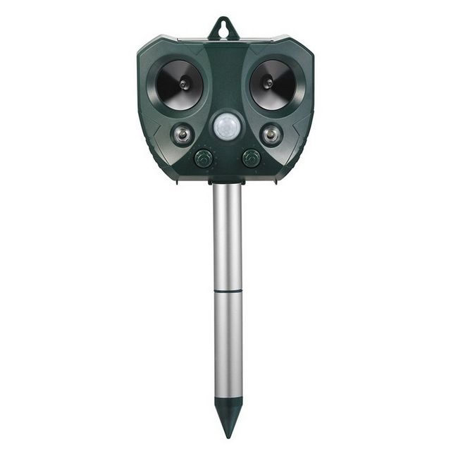 Solenergidriven Djuravvisare Ultraljudsavvisare för Trädgårdar IP44 Vattentät Human Avskräckning  Tyst Drift