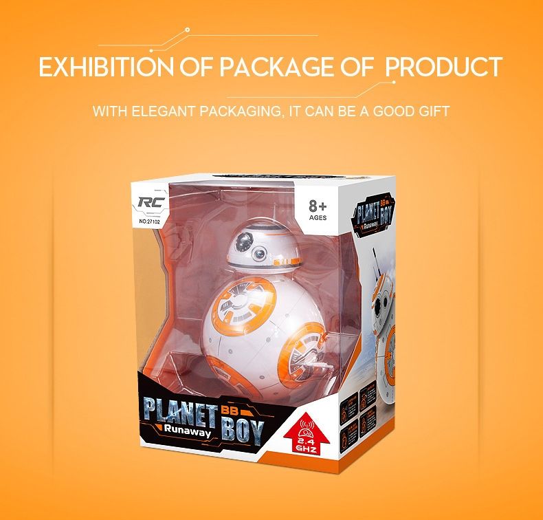 Star Wars BB-8 Fjärrstyrd Robot 20,5cm Intelligent RC-leksak 360° Rotation Rolig för barn och samlarobjekt