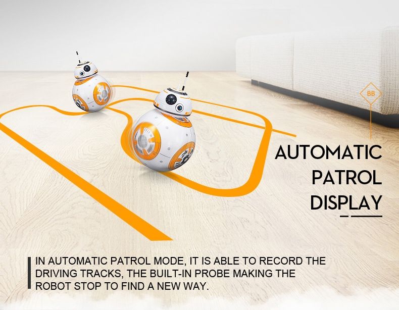 Star Wars BB-8 Fjärrstyrd Robot 20,5cm Intelligent RC-leksak 360° Rotation Rolig för barn och samlarobjekt