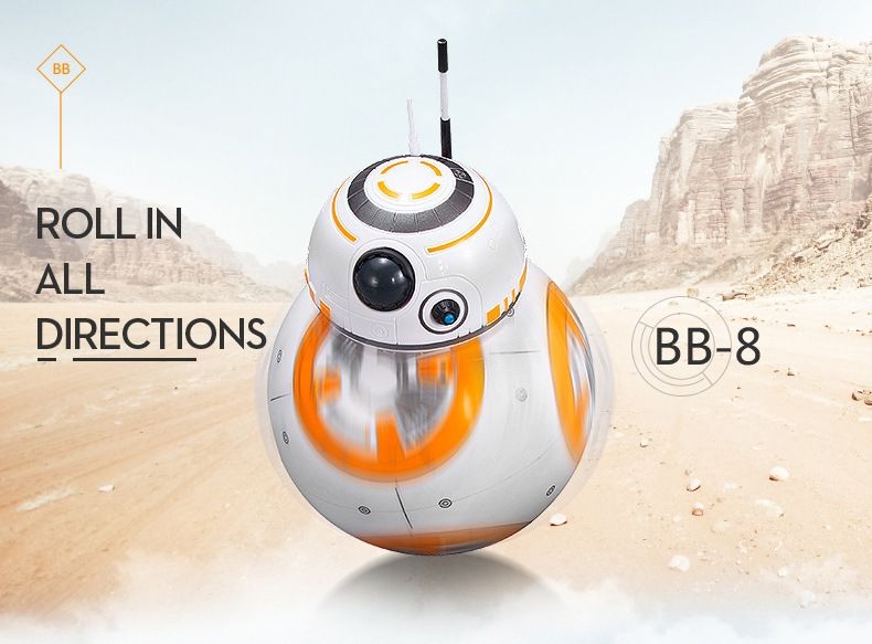 Star Wars BB-8 Fjärrstyrd Robot 20,5cm Intelligent RC-leksak 360° Rotation Rolig för barn och samlarobjekt