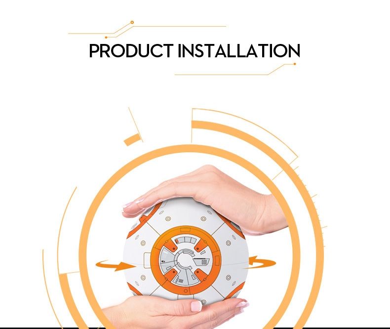 Star Wars BB-8 Fjärrstyrd Robot 20,5cm Intelligent RC-leksak 360° Rotation Rolig för barn och samlarobjekt