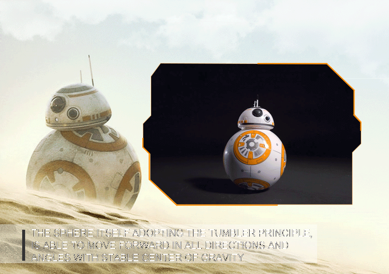 Star Wars BB-8 Fjärrstyrd Robot 20,5cm Intelligent RC-leksak 360° Rotation Rolig för barn och samlarobjekt