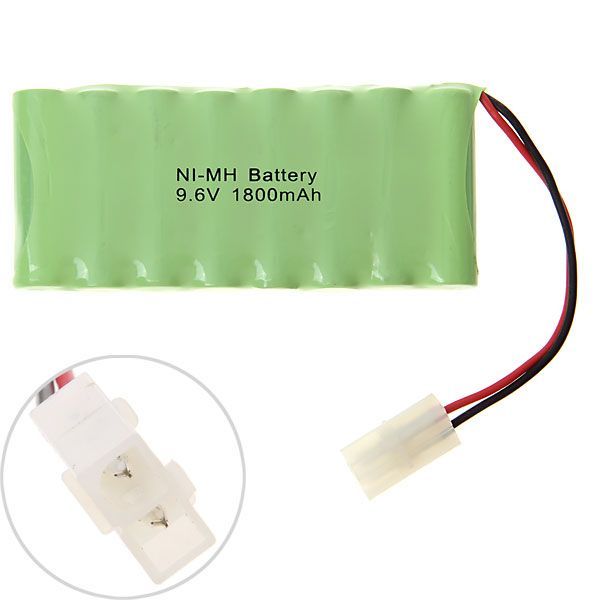 Miljövänligt 9.6V AA 1800mAh Ni-MH laddningsbart batteripaket med långvarig prestanda för leksaker och fjärrkontroller.
