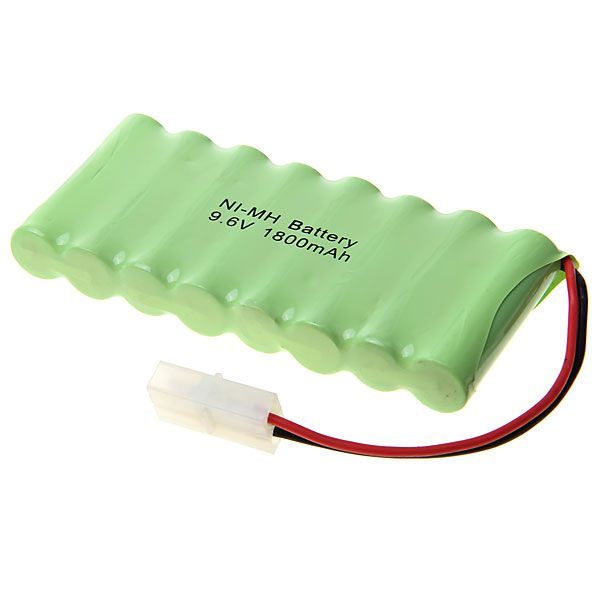 Miljövänligt 9.6V AA 1800mAh Ni-MH laddningsbart batteripaket med långvarig prestanda för leksaker och fjärrkontroller.