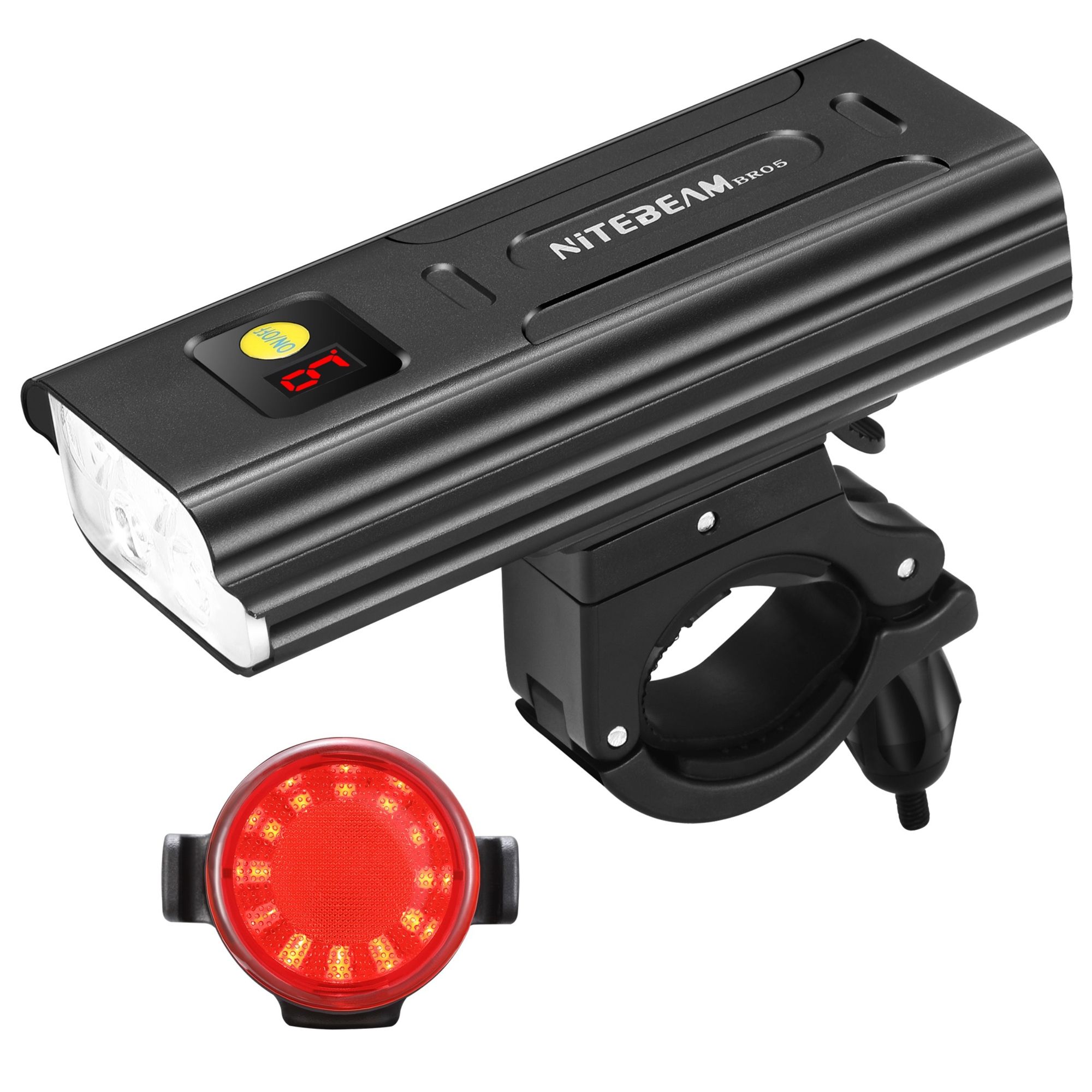 NiteBeam BR05 cykellampor 5000 lumen USB-uppladdningsbar cykelsäkerhetsutrustning med powerbank-funktion