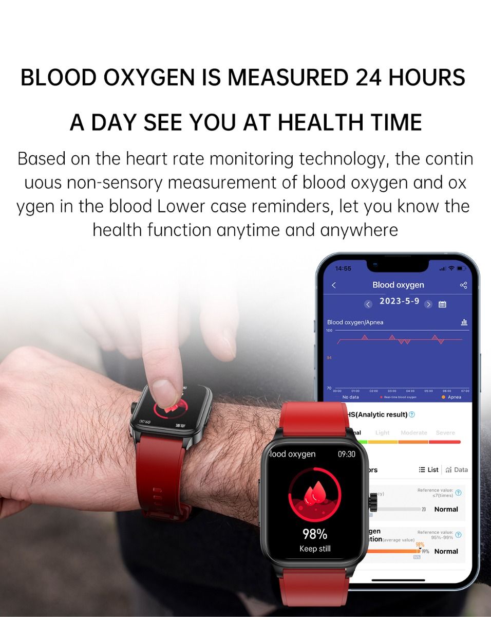 ET540 Blodsocker EKG Kroppstemperatur Blodtryck Blodsyre Puls Bluetooth-samtal Smartklocka Träningsspårare