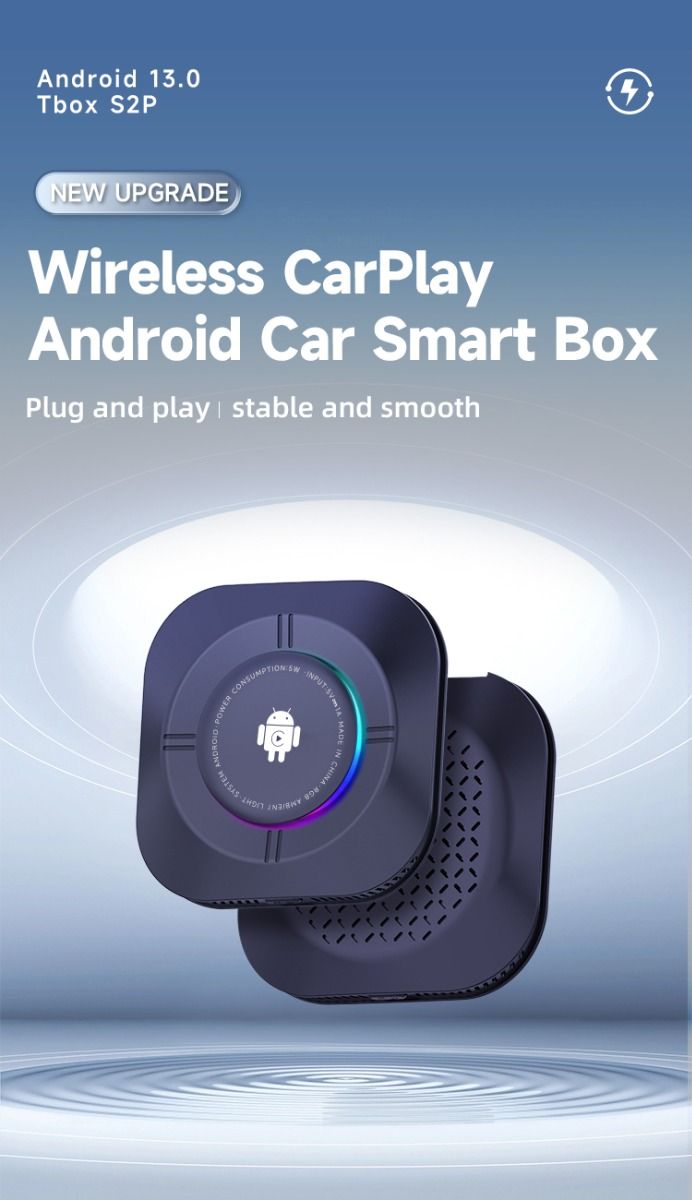 Carlinkit Android 13 TV Box Trådlös CarPlay Sömlös Anslutning 8-kärnig Adapter för Bilunderhållning