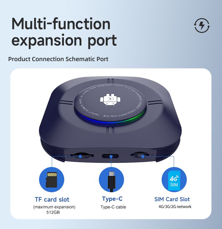 Carlinkit Android 13 TV Box Trådlös CarPlay Sömlös Anslutning 8-kärnig Adapter för Bilunderhållning