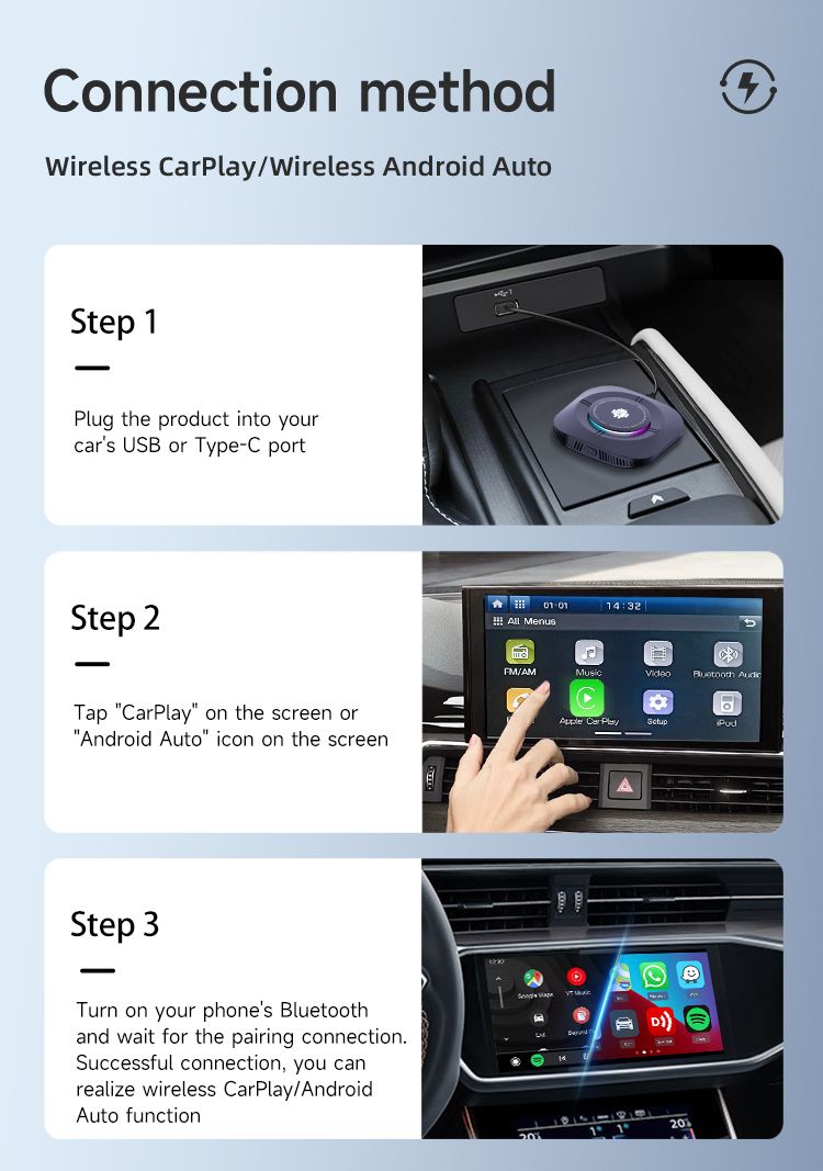 Carlinkit Android 13 TV Box Trådlös CarPlay Sömlös Anslutning 8-kärnig Adapter för Bilunderhållning