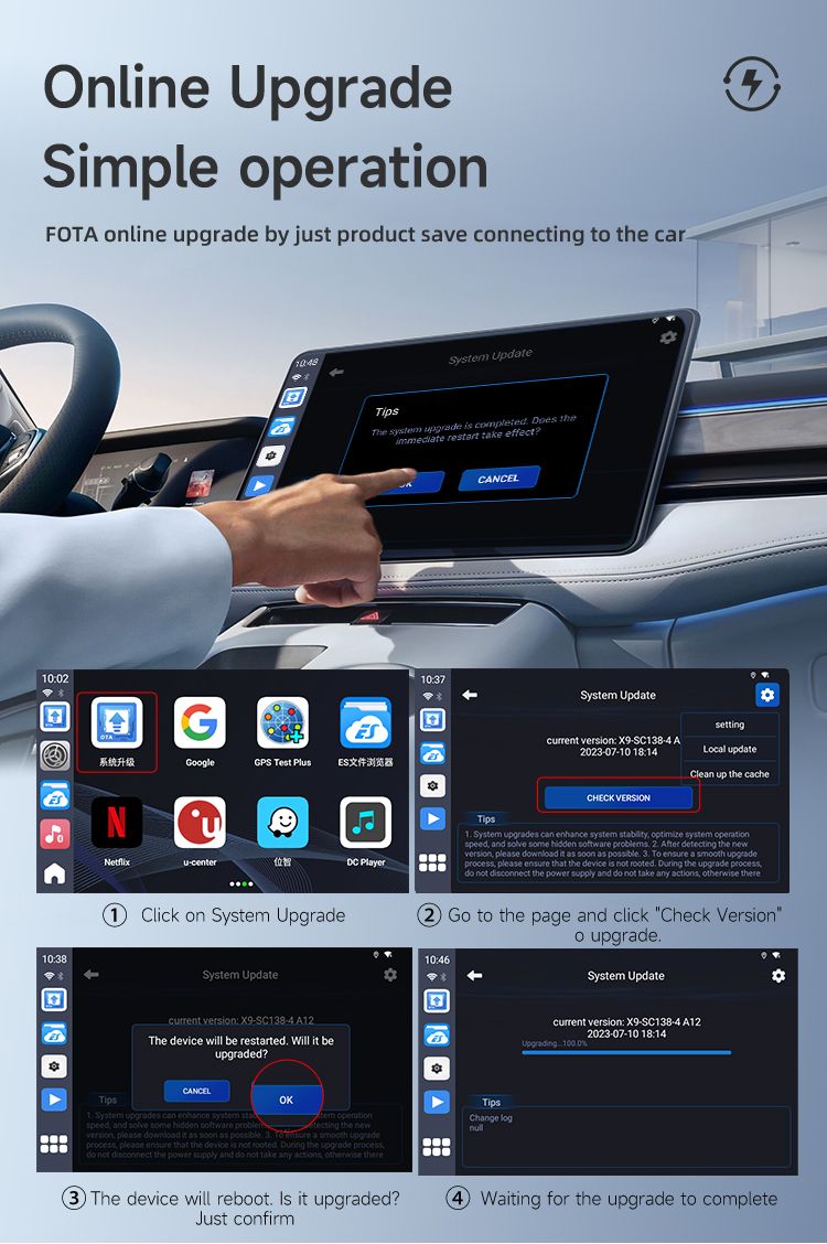 Carlinkit Android 13 TV Box Trådlös CarPlay Sömlös Anslutning 8-kärnig Adapter för Bilunderhållning
