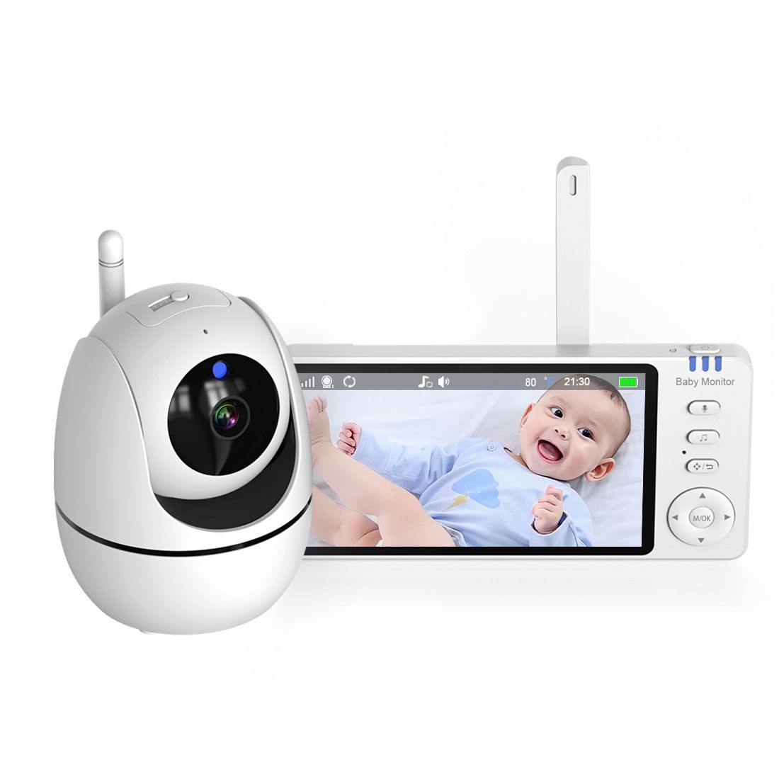 ABM501 Video Babymonitor 5.0 tums LCD 2.4G Trådlös Föräldraskap Säkerhet med Nattvision och Tvåvägs Audio
