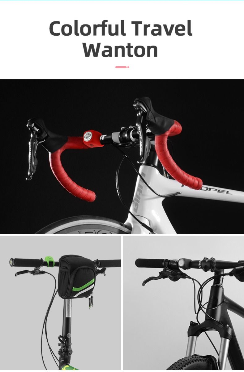 ROCKBROS Elektrisk cykelklocka med 90 dB horn, regnbeständig design, tillbehör för MTB-styre för säker cykling
