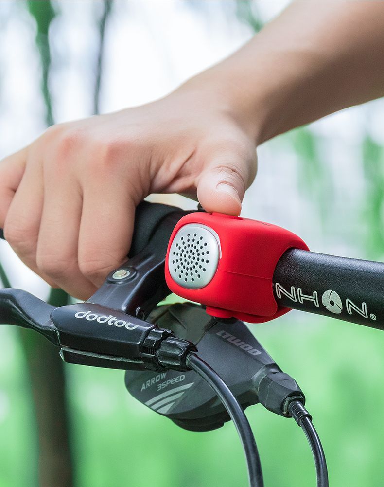 ROCKBROS Elektrisk cykelklocka med 90 dB horn, regnbeständig design, tillbehör för MTB-styre för säker cykling