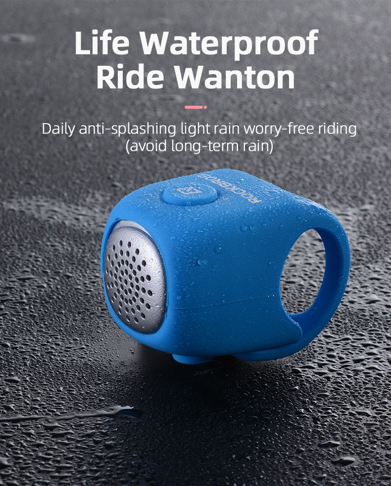 ROCKBROS Elektrisk cykelklocka med 90 dB horn, regnbeständig design, tillbehör för MTB-styre för säker cykling