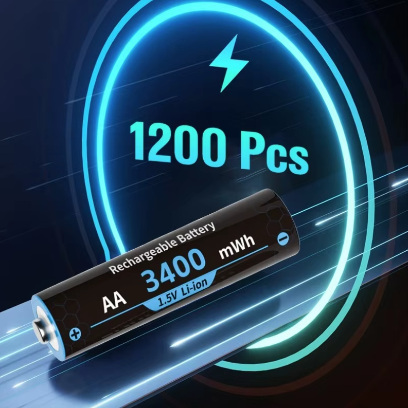 Långvariga Uppsättningsbara AA-batterier Litium med Laddare, 8-pack 1.5V 3000mWh Pilas Recargables för Xbox/Kameror