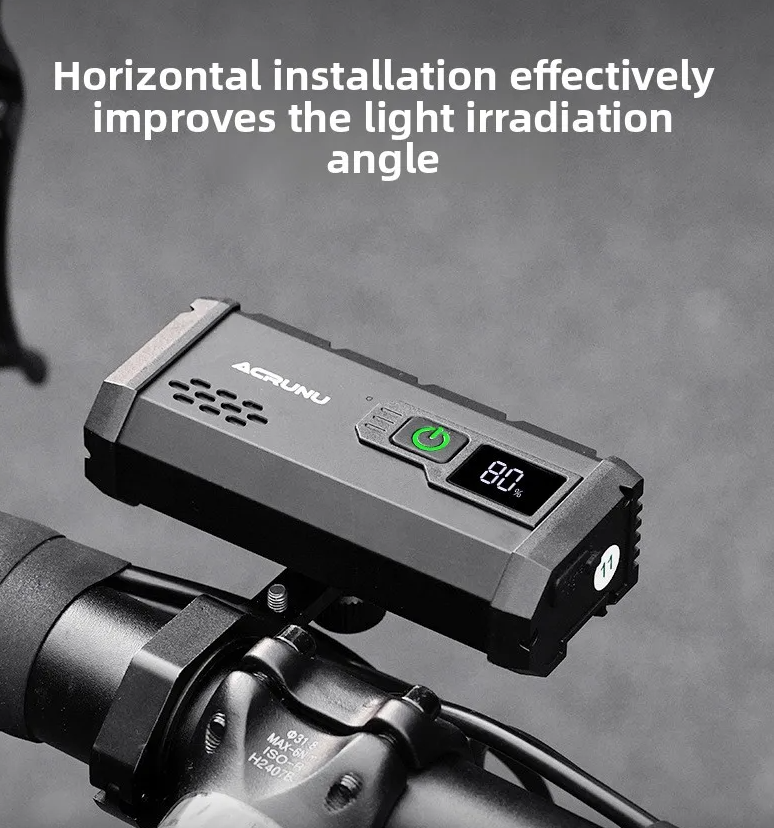 ACRUNU LED Cykellampa USB-C Laddningsbar, Cykel Strålkastare 4000 Lumen, 4 Lägen, Cykelsäkerhet