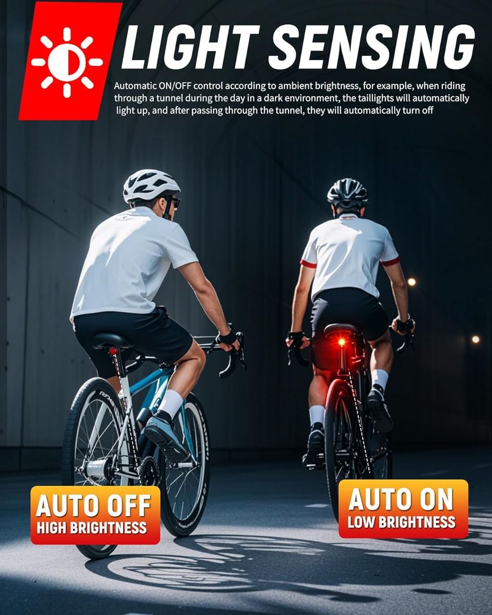 Smart USB-C Cykelbakljus: Super LED baklampa, vattentät & laddbar för säker cykling!