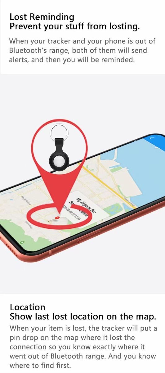 Mini GPS-tracker Bluetooth 4.0 Smart Locator – lättviktig anti-borttappningsenhet för nycklar, husdjur, barn med realtidsplacering