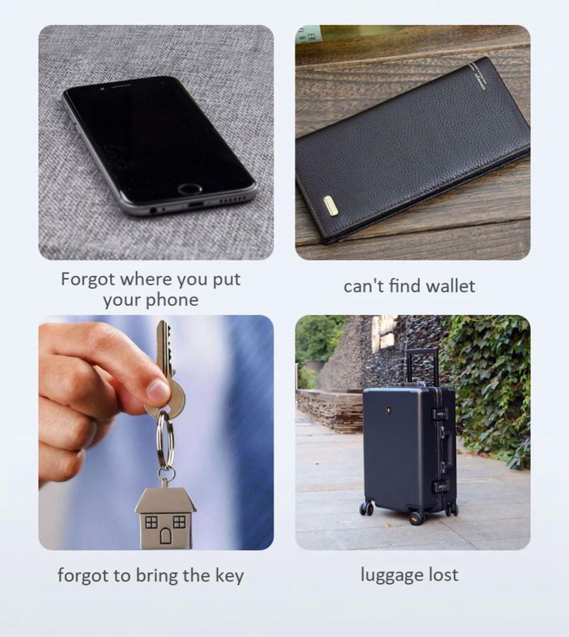 Mini GPS-tracker Bluetooth 4.0 Smart Locator – lättviktig anti-borttappningsenhet för nycklar, husdjur, barn med realtidsplacering