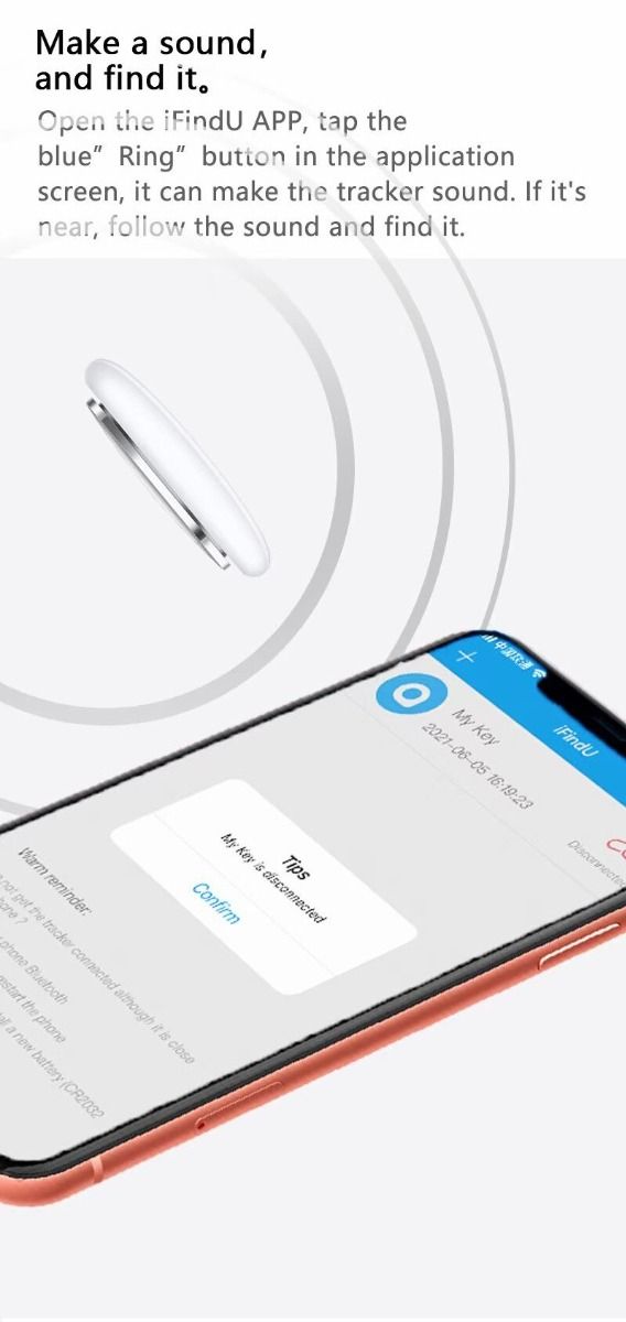 Mini GPS-tracker Bluetooth 4.0 Smart Locator – lättviktig anti-borttappningsenhet för nycklar, husdjur, barn med realtidsplacering