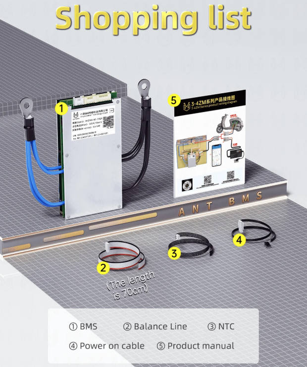 ANT Smart BMS 4S-24S 16S 40A för Lifepo4/Li-ion BMS. Optimalt Elcykel BMS med Bluetooth & balansering.
