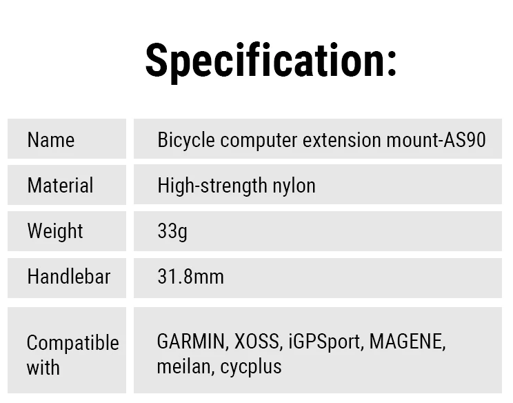 TOWILD AS90 Cykelstyresförlängningsfäste Cykelframljusfäste Styrehållare Datorhållare Lyktställ Lampställ Fiberställ