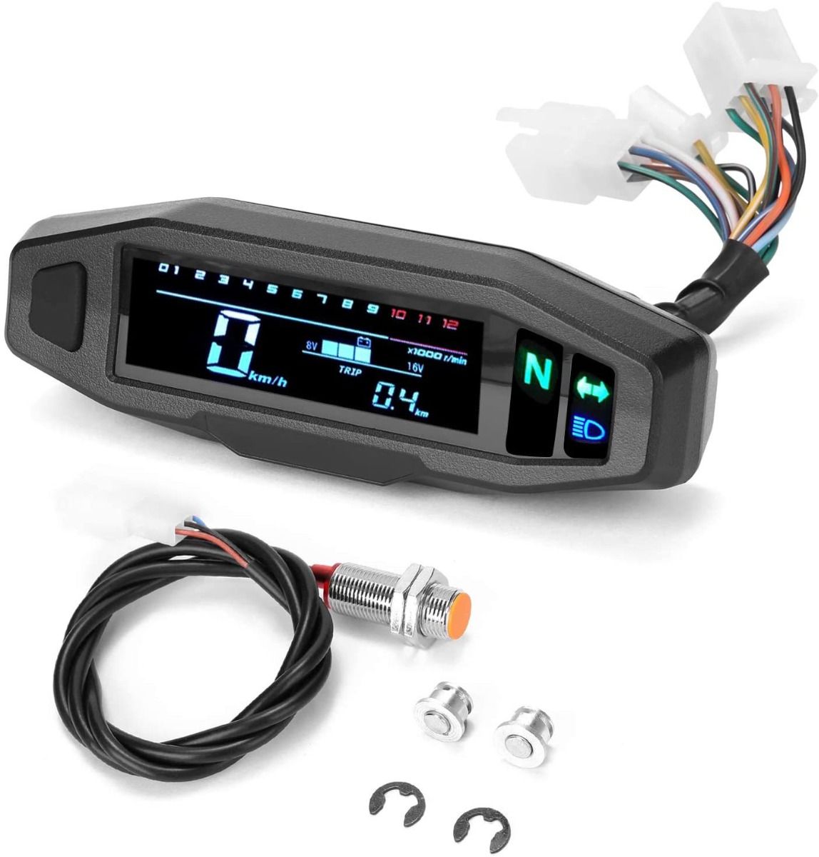 Universal RPM-motorcykelmätare hastighetsmätare digital vägmätare med multifunktionsdisplay och enkel installation