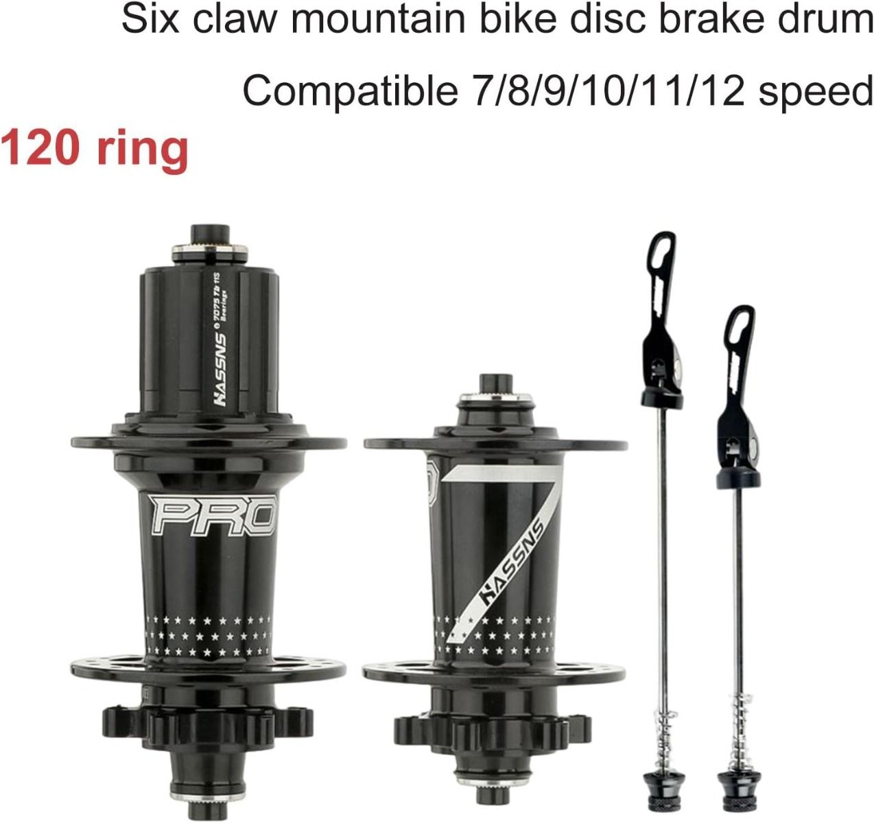 HASSNS PRO7 MTB Nav 32 hål Lager Mountainbike Snabbkopplingsnav 32h Noisy Cube Cykelbussningar