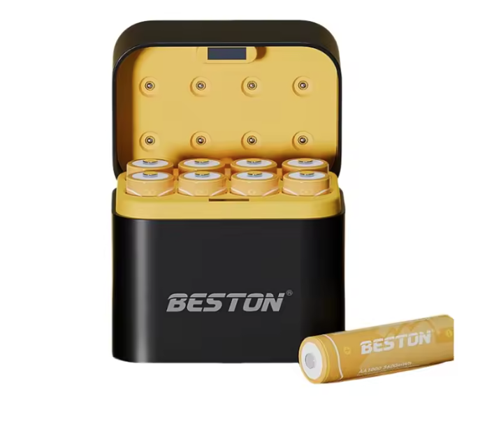 Beston Smart Batteriladdare Set 8 AA 1.5V Litiumbatterier 3600mWh – Snabbladdning, Överladdningsskydd
