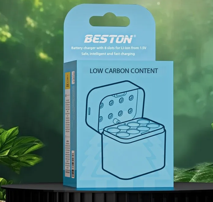 Beston Smart Batteriladdare Set 8 AA 1.5V Litiumbatterier 3600mWh – Snabbladdning, Överladdningsskydd