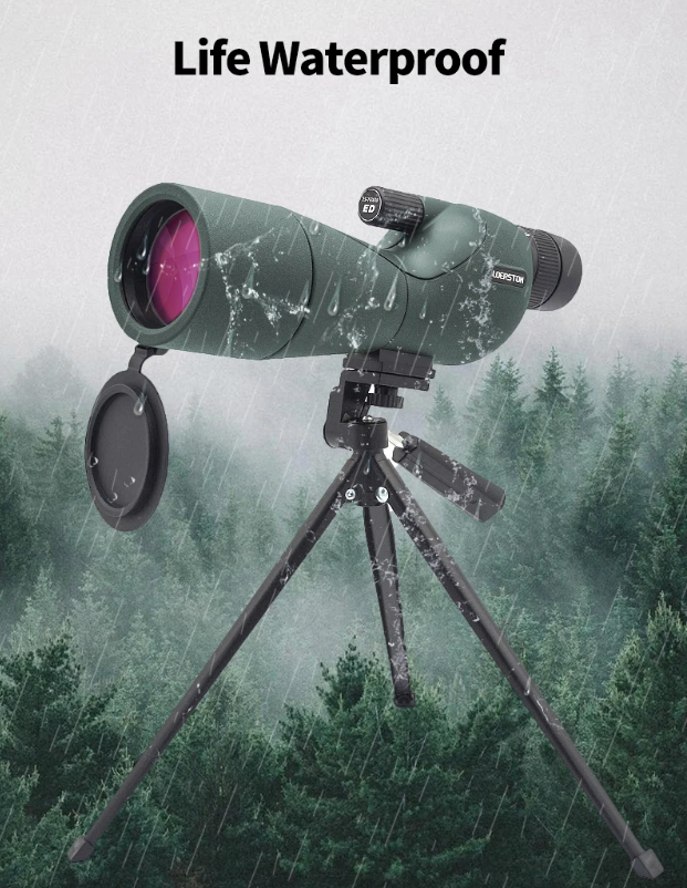 25-75x60 Spottingscope ED-lins | Kraftfullt Monokulärt Teleskop för Fågelskådning & Utomhus | BAK4