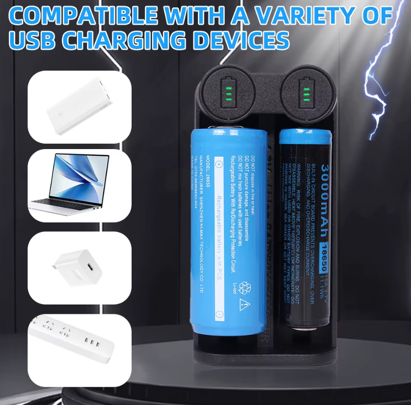 Ny 21700 batteriladdare med intelligent MCU-teknik och kortslutningsskydd för 18650 CR123A och 14500 batterier