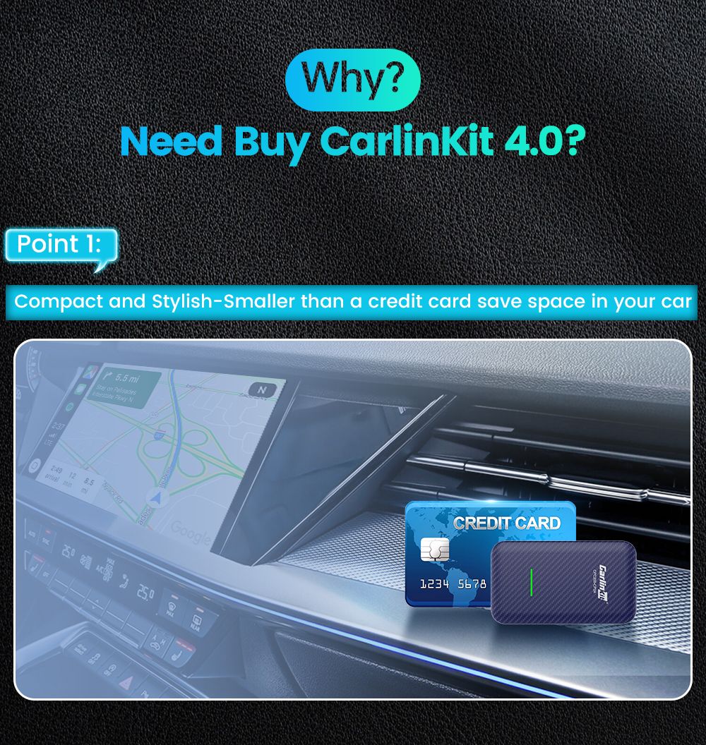 CarlinKit 4.0 trådlös CarPlay för Audi VW Porsche Kia Android Auto Adapter enkel installation kompakta