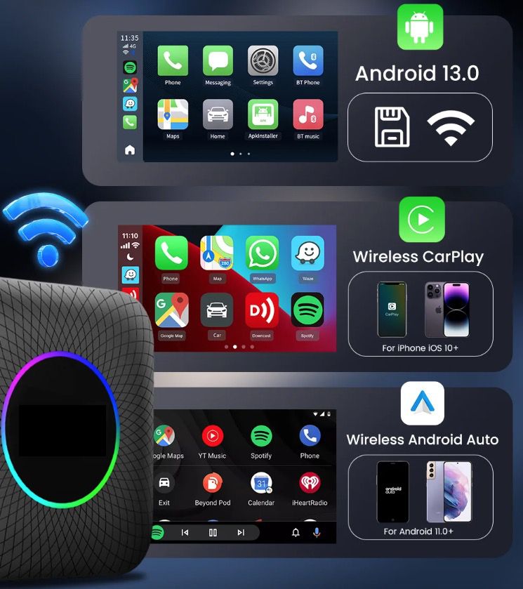 CarlinKit Smart TV Box CarPlay Ai Box Android 13 YouTube Netflix Underhållning för Långa Bilresor