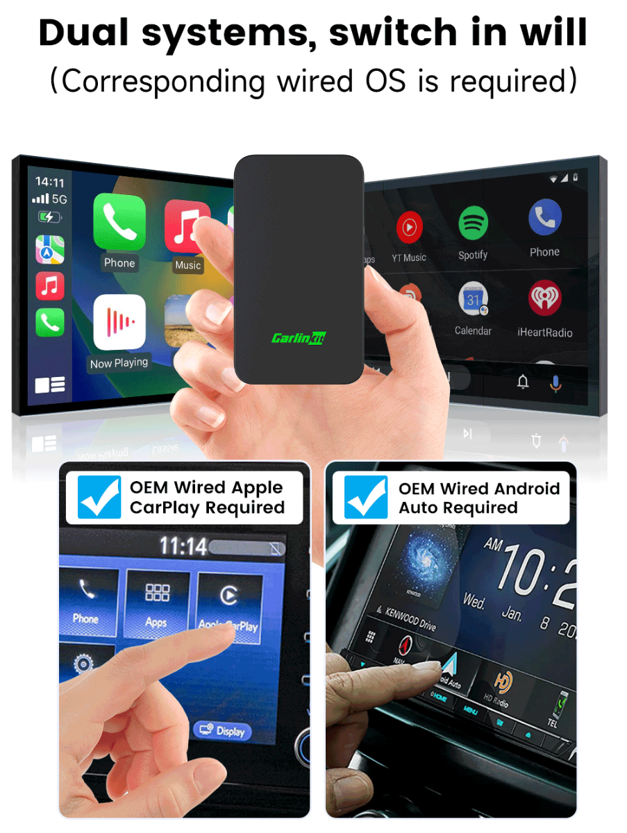 CarlinKit 2air 5.0 CarPlay Trådlös Adapter för iPhone och Android trådlös anslutning och sömlös integration