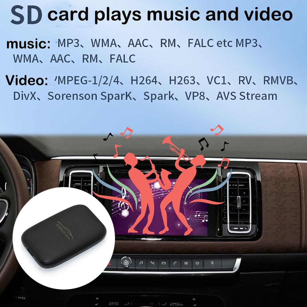 Carplay Box Trådlös Android Auto Adapter med Netflix och YouTube bilaccessoar för underhållning i bilen
