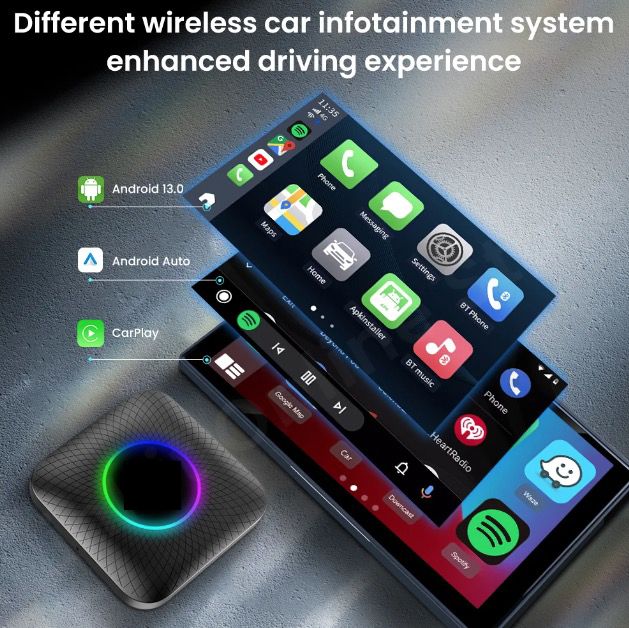 CarlinKit Smart TV Box CarPlay Ai Box Android 13 YouTube Netflix Underhållning för Långa Bilresor
