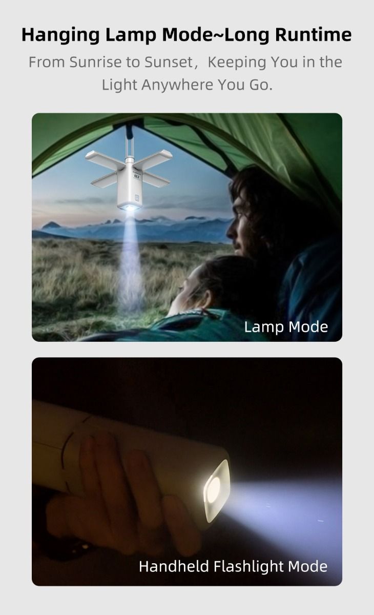 Klarus CL2 750 Lumen campinglykta med frifällbar 90-graders justering och 7 ljuslägen för utomhusbruk