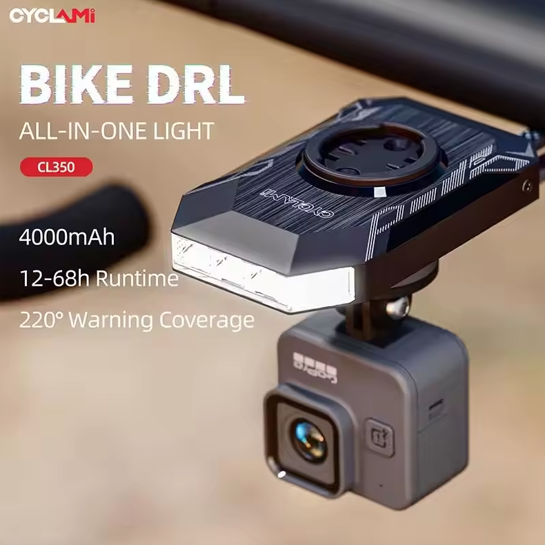 CYCLAMI CL350 Cykellampa | 4000mAh Cykelstrålkastare med Type-C Laddning | Framlampa & Kraftbank