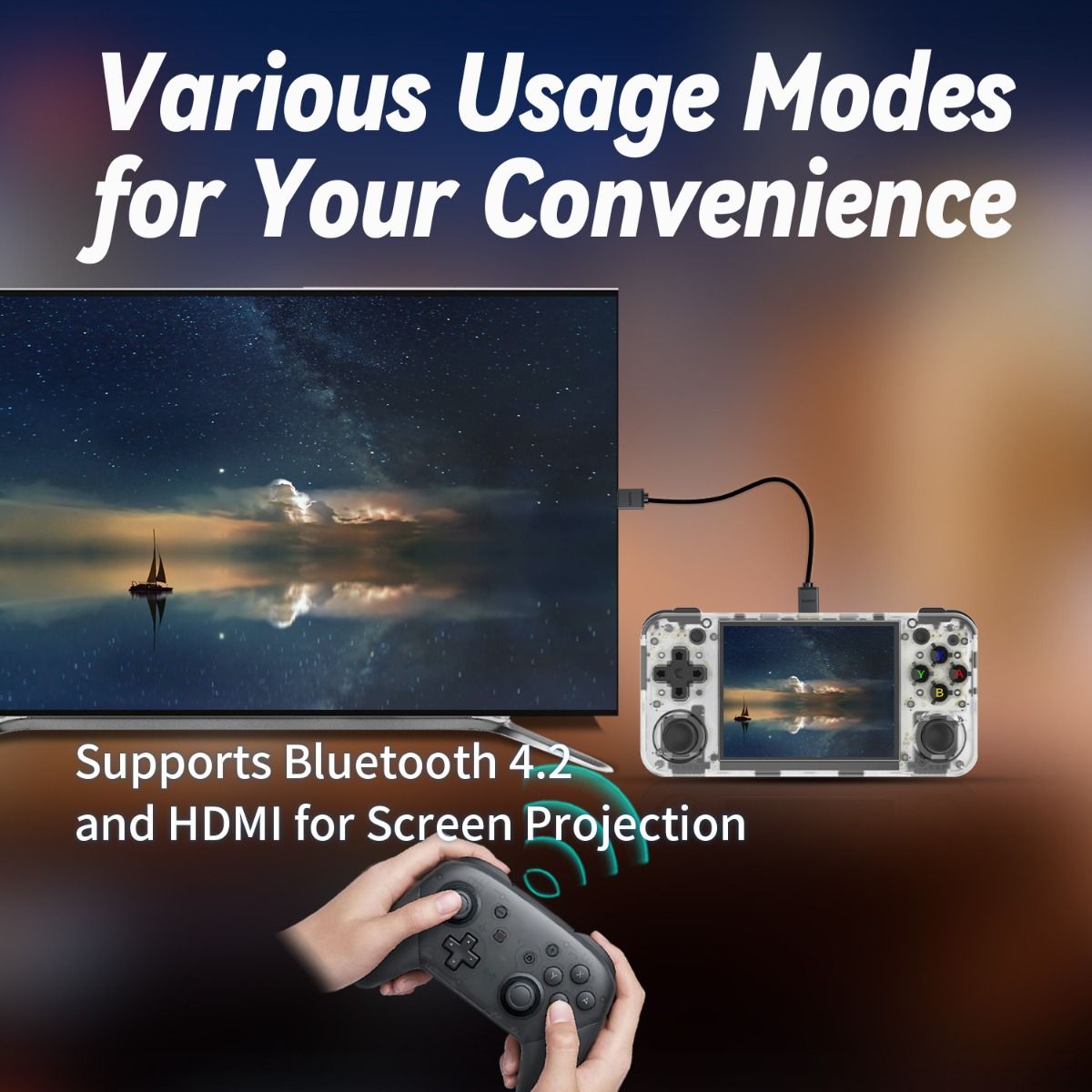 ANBERNIC RG35XX H bärbar handhållen spelkonsol 5000 klassiska spel Linux H700 IPS-skärmWireless Control