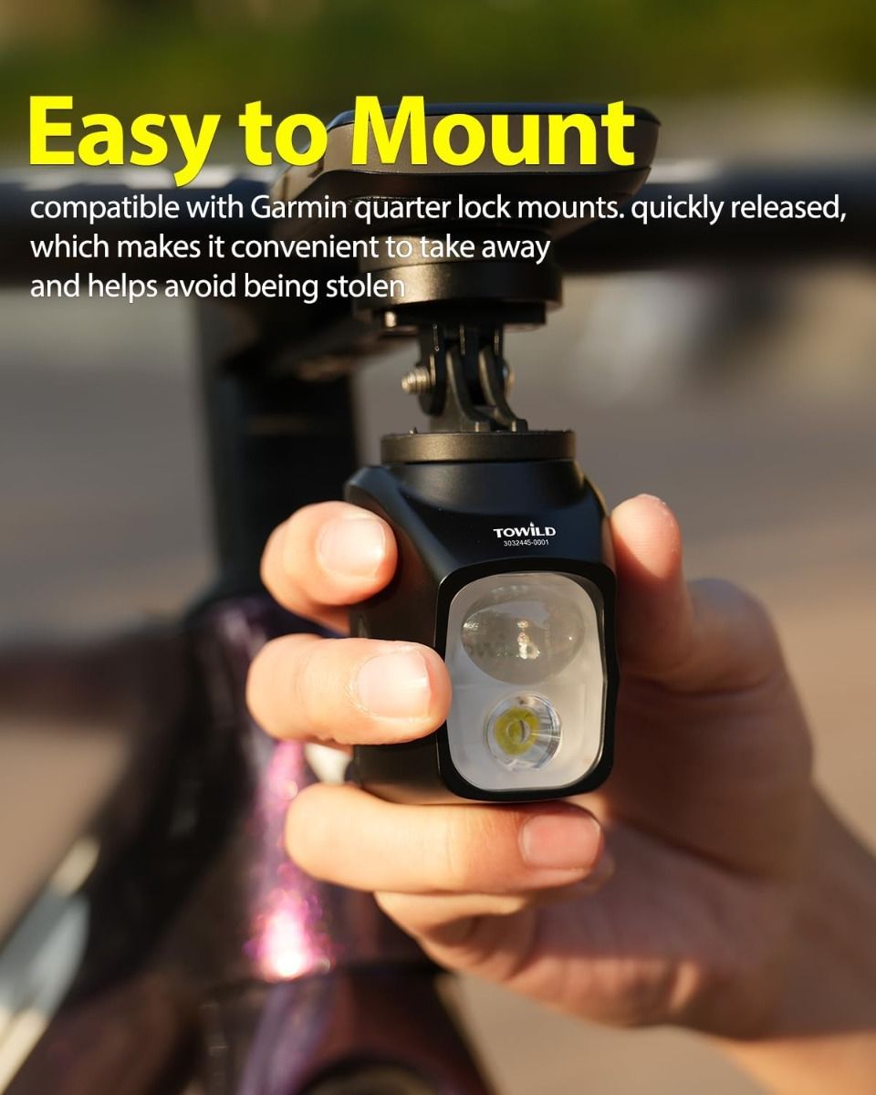 TOWILD DLite 1700 DL1700 Cykellampa - USB Laddningsbar, 1900 Lumen, Vattentät Framlampa