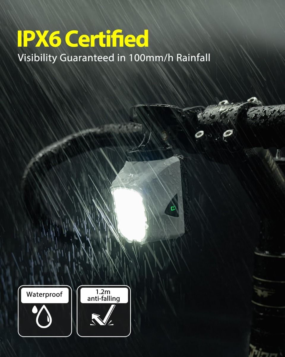 TOWILD DLite 1700 DL1700 Cykellampa - USB Laddningsbar, 1900 Lumen, Vattentät Framlampa