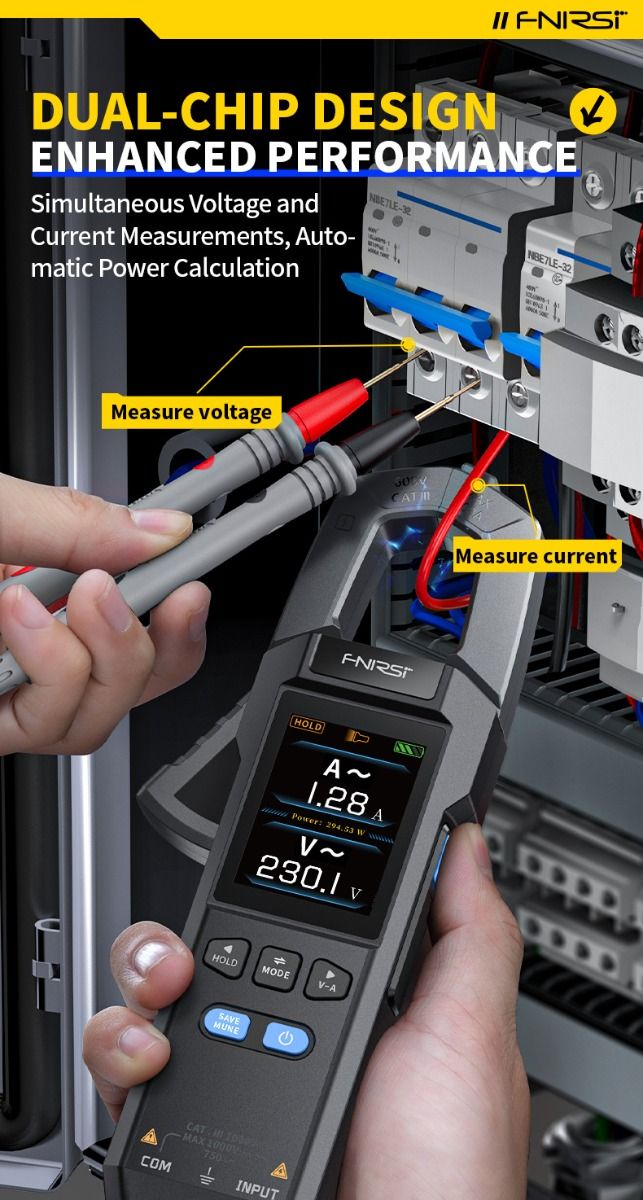 FNIRSI DMC-100 Klämmultimeter: Intelligent & Automatisk för Precisa Eltestningar.